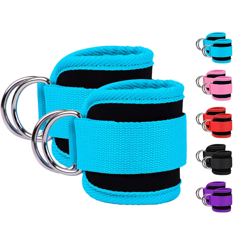 Fitness Equipment Gym Ankle Strap Padded Double D-Ring Adjustable Ankle Weight Leg Training Brace Support Sport Safety Abductors
