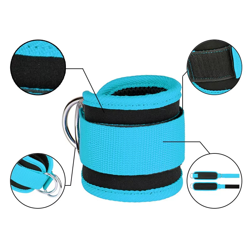 Fitness Equipment Gym Ankle Strap Padded Double D-Ring Adjustable Ankle Weight Leg Training Brace Support Sport Safety Abductors