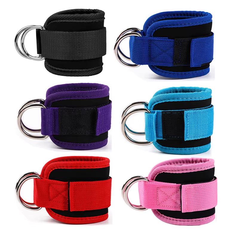 Fitness Equipment Gym Ankle Strap Padded Double D-Ring Adjustable Ankle Weight Leg Training Brace Support Sport Safety Abductors