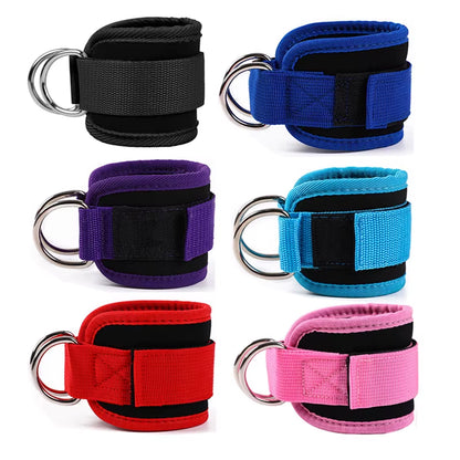 Fitness Equipment Gym Ankle Strap Padded Double D-Ring Adjustable Ankle Weight Leg Training Brace Support Sport Safety Abductors