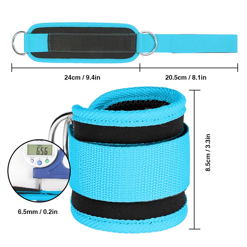 Fitness Equipment Gym Ankle Strap Padded Double D-Ring Adjustable Ankle Weight Leg Training Brace Support Sport Safety Abductors